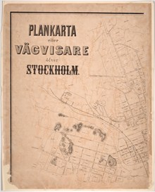 Plankarta eller vägvisare över Stockholm av Küsel, tryckt 1868