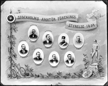 Gruppbild med Stockholms amatör förenings styrelse 1894