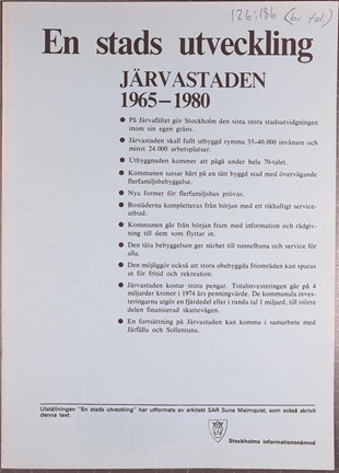 Tryckt broschyr om Järvastaden