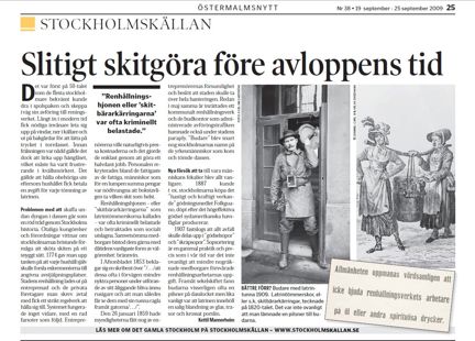 Artikeln på en halvsida ur Östermalmsnytt.