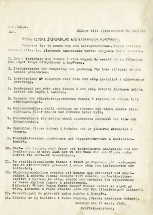 Lån av apårvagnar från Stockholms spårvägar 1949