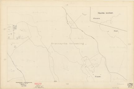 Bladet är ritat i tusch på papper som numera är gulnat