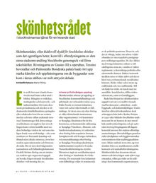 Skönhetsrådet i stockholmarnas tjänst för en levande stad / artikelförfattare: Martin Rörby