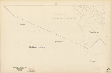 Bladet är ritat i tusch på papper som numera är gulnat