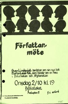 Inbjudan till författarmöte med Sven Lindqvist