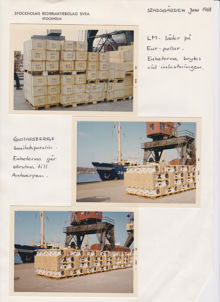 Sanitetsporslin lastas i Stadsgården av Stockholms Rederi AB Svea