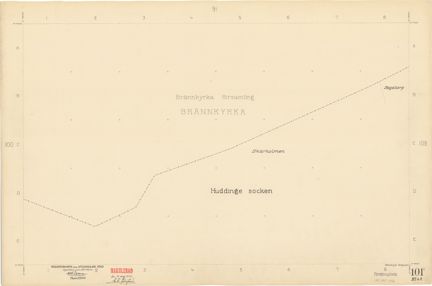 Bladet är ritat i tusch på papper som numera är gulnat