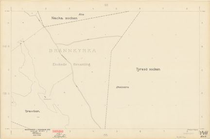 Bladet är ritat i tusch på papper som numera är gulnat