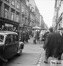 Trafik på Drottninggatan 1952